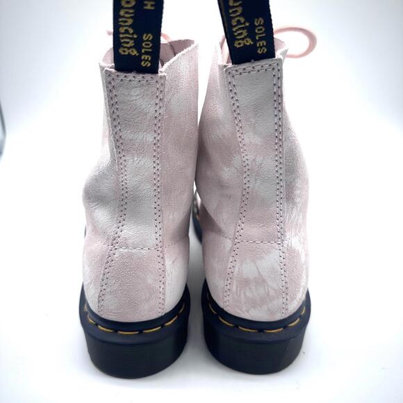 NEW Doc Martens Baby Pink Tie Dye 1460 Pascal High Top Leather Suede Boots US 7 - Picture 7 of 9